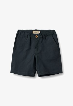 Pantaloncini verde scuro realizzati in tessuto misto cotone. Dotati di chiusura con bottone, tasche laterali e taglio classico. L'etichetta sulla fascia in vita riporta la scritta "WHEAT."