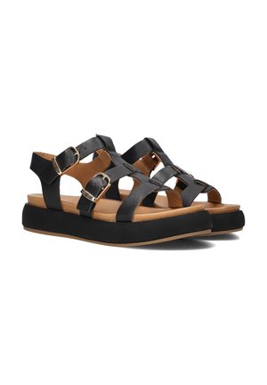 Sandalen met plateauzool - black