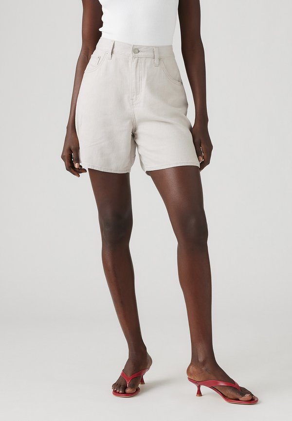 HIGH BAGGY - Jeans Shorts - crystal gray linen