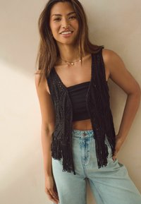 Next FRINGED REGULAR FIT - Liivi - black sparkle