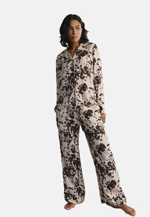 REGULAR FIT - LONG SLEEVE SET - Conjunto de pijama - cream cow print