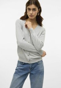 Vero Moda VMSILJE V-NECK NOOS - Vesta na kopčanje - light grey melange