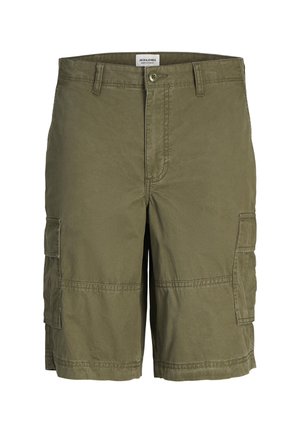 Õlivaelised taskushortsid, mis on valmistatud vastupidavast kangast. Omavad mitmeid külgtaskuid, tõmbluku sulgemist ja õmbluste ääres tikandit.