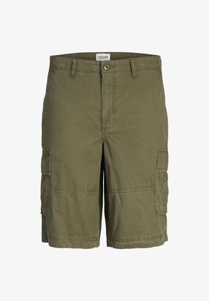 Õlivaelised taskushortsid, mis on valmistatud vastupidavast kangast. Omavad mitmeid külgtaskuid, tõmbluku sulgemist ja õmbluste ääres tikandit.