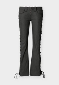 MILITARY WITH LACE UP DETAIL - Ravne kavbojke - black