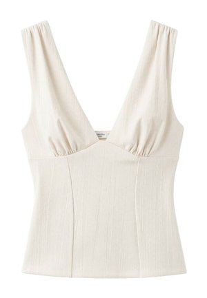 Stradivarius, FITTED WIDE-STRAP TOP - Top - white