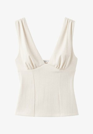 Stradivarius, FITTED WIDE-STRAP TOP - Top - white