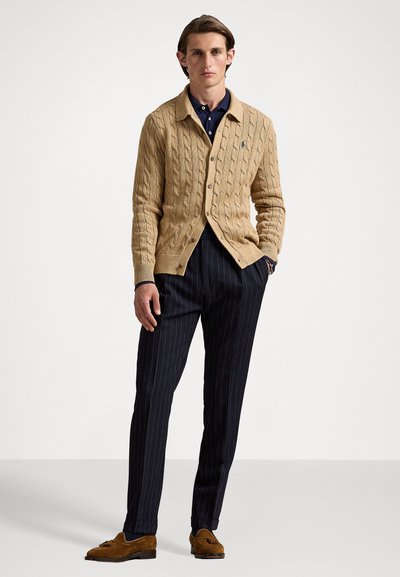 Polo Ralph Lauren CABLE-KNIT CARDIGAN - Chaqueta de punto - camel melange