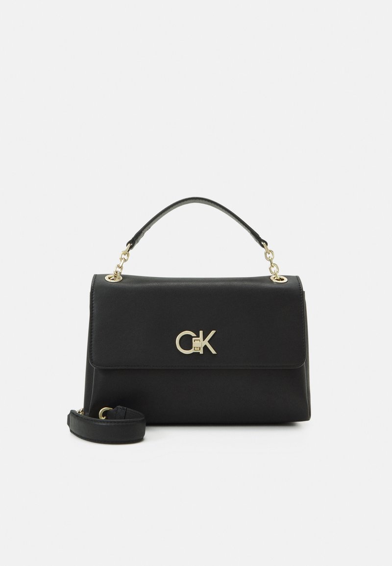 Calvin Klein RE LOCK  CROSSBODY - Taška cez plece - black