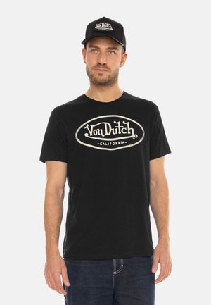 COL ROND EN  AVEC PRINT DEVANT  - T-shirt imprimé - noir