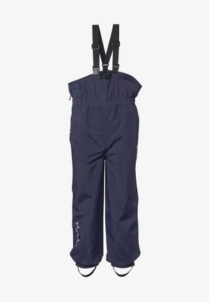 Marina vattentäta overallbyxor med justerbara axelremmar, elastisk midja och reflexdetaljer på underbenen.