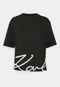 OVERSIZED SIGNATURE HEM - T-shirts basic - black