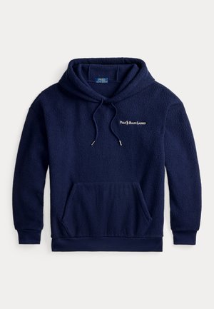 RELAXED FIT LOGO PILE FLEECE HOODIE - Felpa in pile - cruise navy