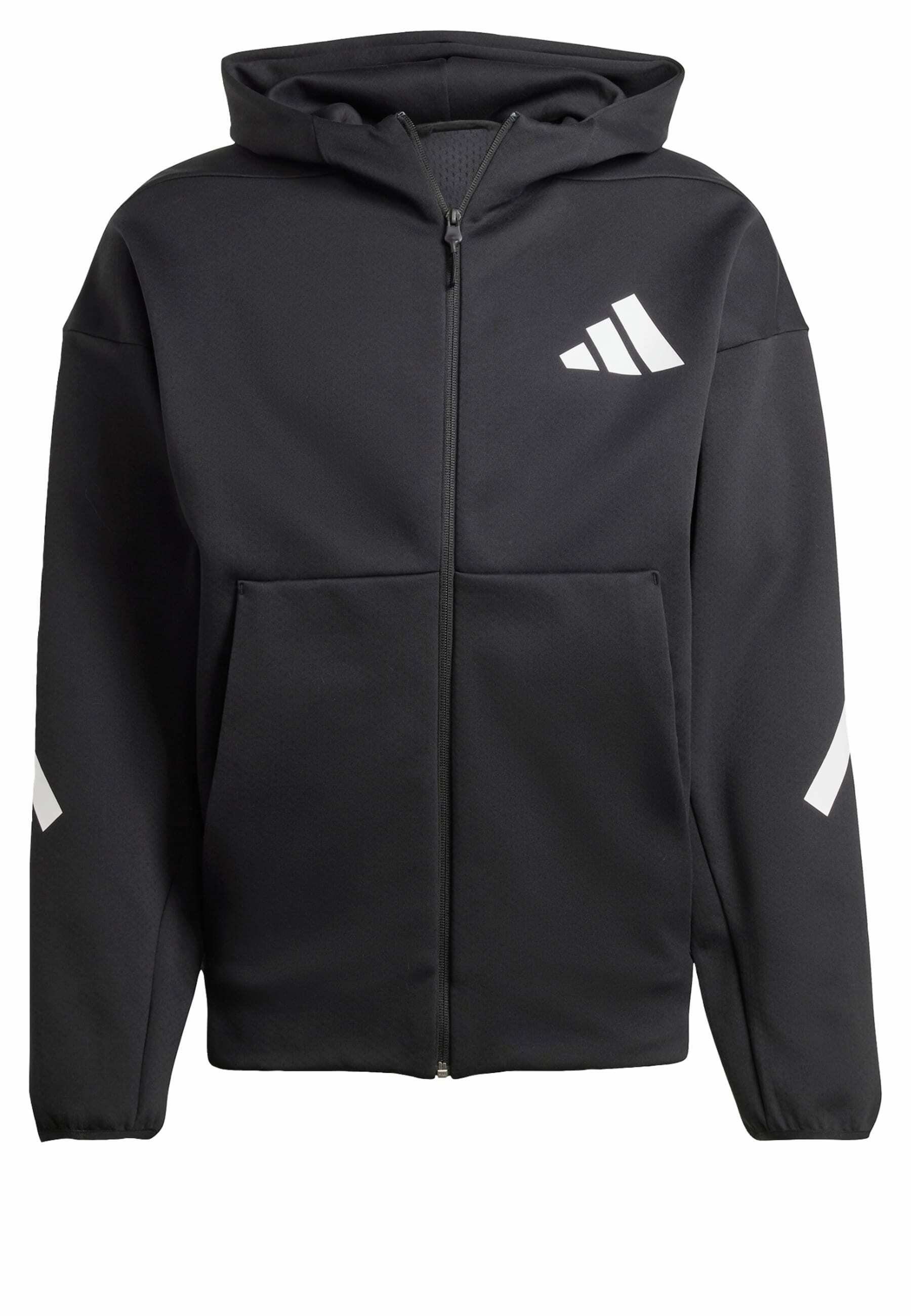 adidas Sportswear Zip-up sweatshirt - white - Zalando.co.uk