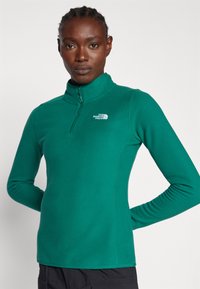 The North Face 100 GLACIER 1/4 ZIP - Polárpulóver - evergreen