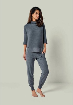 MERINO WOLLE HAUSANZUG SET ZWEITEILER - Nachtwäsche Set - anthracite