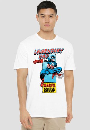 CORNER BOX FATHER S DAY LEGENDARY CAPTAIN AMERICA DAD - Print T-shirt - white