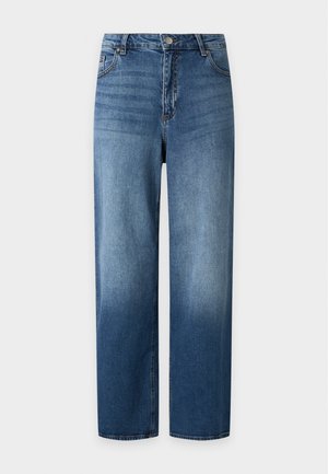 Vero Moda Curve, VMCSANDIE MR WIDE - Pernera ancha - medium blue denim