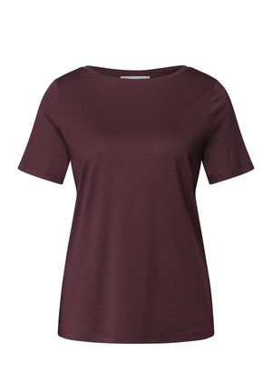 Street One, BASIC T-SHIRT WITH CREW NECK IN A SOLID COLOR - Camiseta básica - rustic rouge