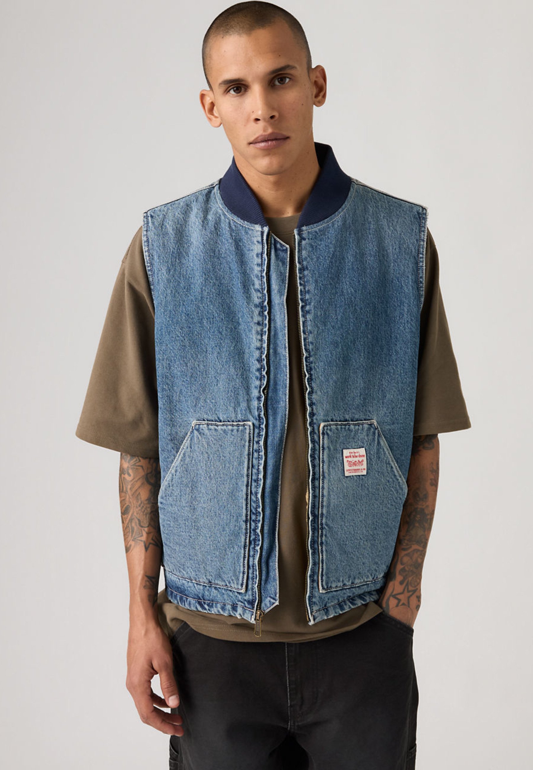 Levi's® Workwear SANSOME - Waistcoat - sunburnt vest/blue denim