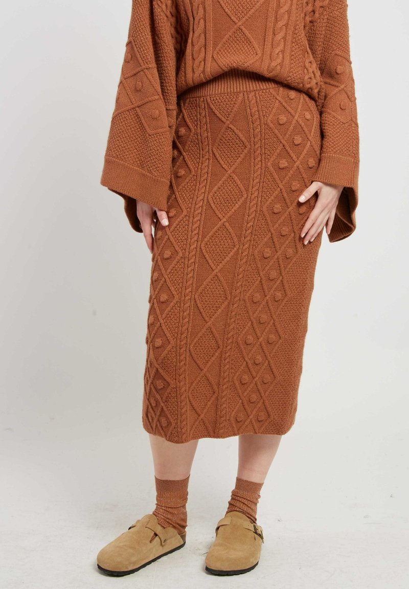 Derhy Jupe crayon - 115-camel/camel - ZALANDO.FR