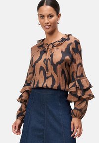 zero CRINKLE MIT VOLANTS - Blouse - blackcamel