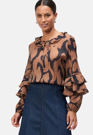 zero CRINKLE MIT VOLANTS - Blouse - blackcamel
