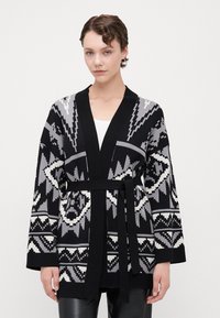 ONLY Tall ONLFRIDA LIFE OPEN - Cardigan - black/ultimate grey/birch