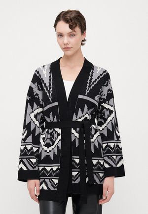 ONLY Tall ONLFRIDA LIFE OPEN - Cardigan - black/ultimate grey/birch