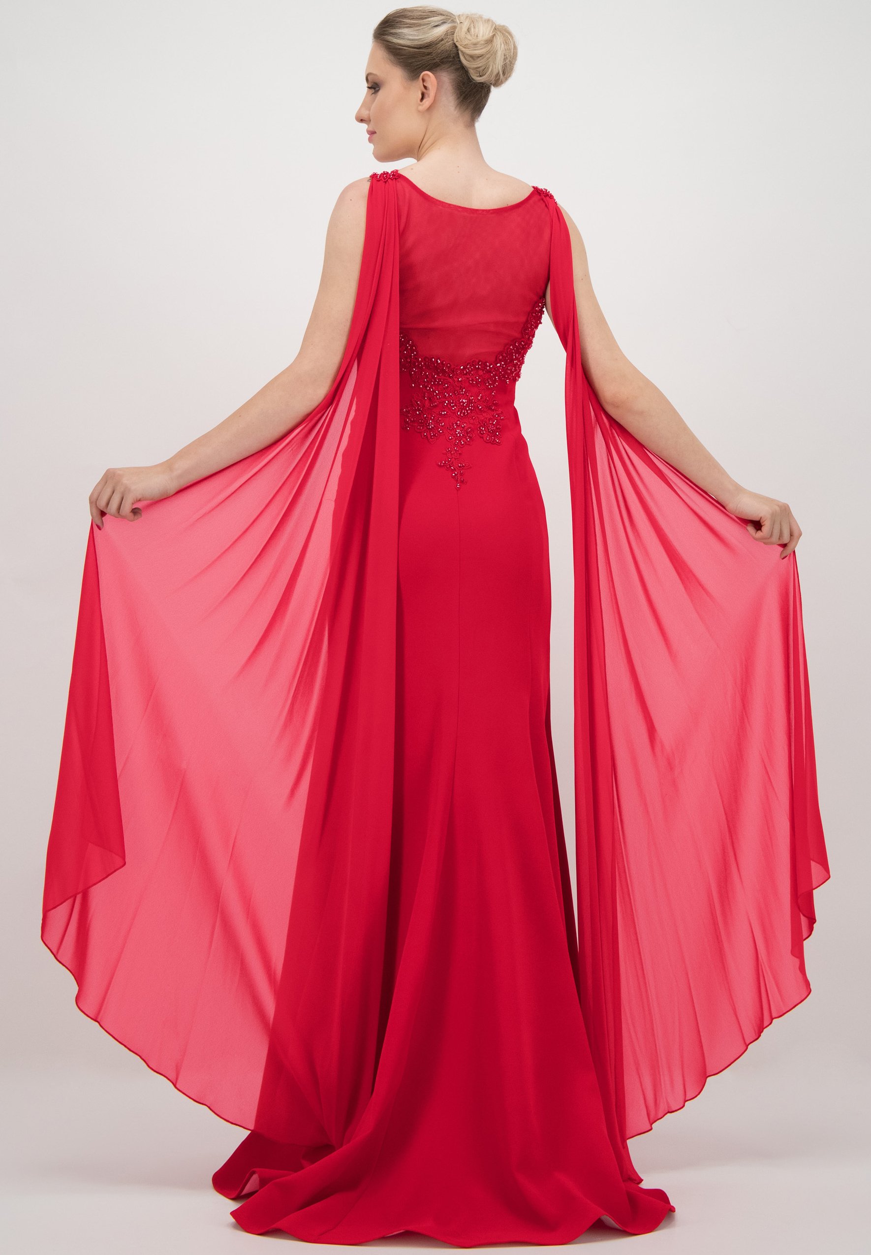 Prestije MIT CHIFFON - Vestito lungo - rot/rosso - Zalando
