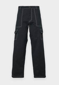 CONTRAST CARGO TROUSERS UNISEX - Cargo trousers - black