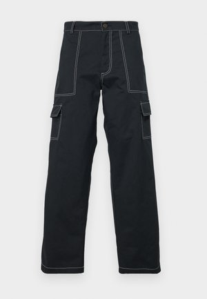 HOUSE OF JAFFA CONTRAST CARGO TROUSERS UNISEX - Pantalones cargo - black