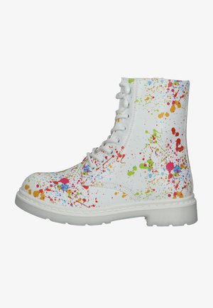 Platform ankle boots - weiss multi