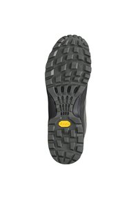 Suola in gomma nera con motivi di presa testurizzati, con logo Vibram e bordi rinforzati per la durata.