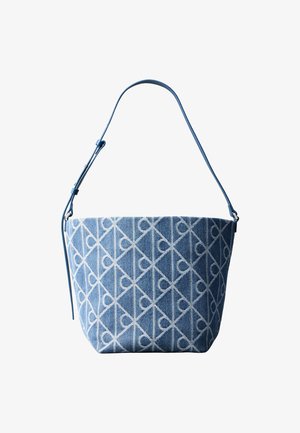 Calvin Klein EMBLEM BUCKET - Kézitáska - blue