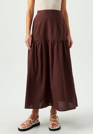 INDIANA - Maxi skirt - chocolate