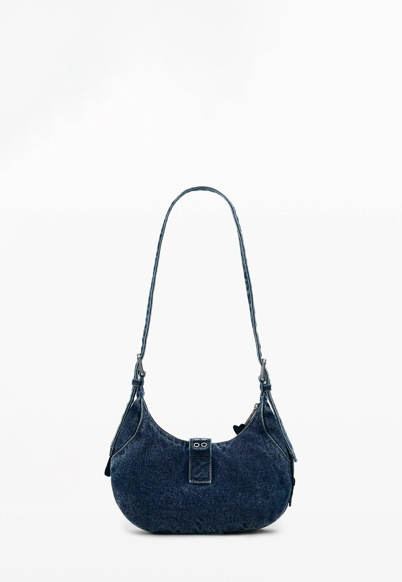 Borsa A Spalla Donna Desigual In Denim Blu, Tracolla Regolabile, Chiusura Cerniera, Accessorio Moda