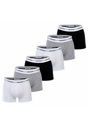 Set aus sieben Boxershorts in Weiß, Grau und Schwarz. Baumwollmischgewebe mit elastischen Bund, die mit "Lacoste"-Logodetails versehen sind.