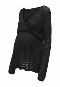 NORMAL GESCHNITTEN V-AUSSCHNITT  - Strickpullover - black