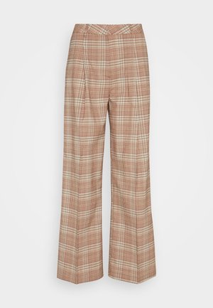 Scotch & Soda ROSE PLEATED HIGH RISE WIDE LEG CHECK PANT - Bukse - multi coloured