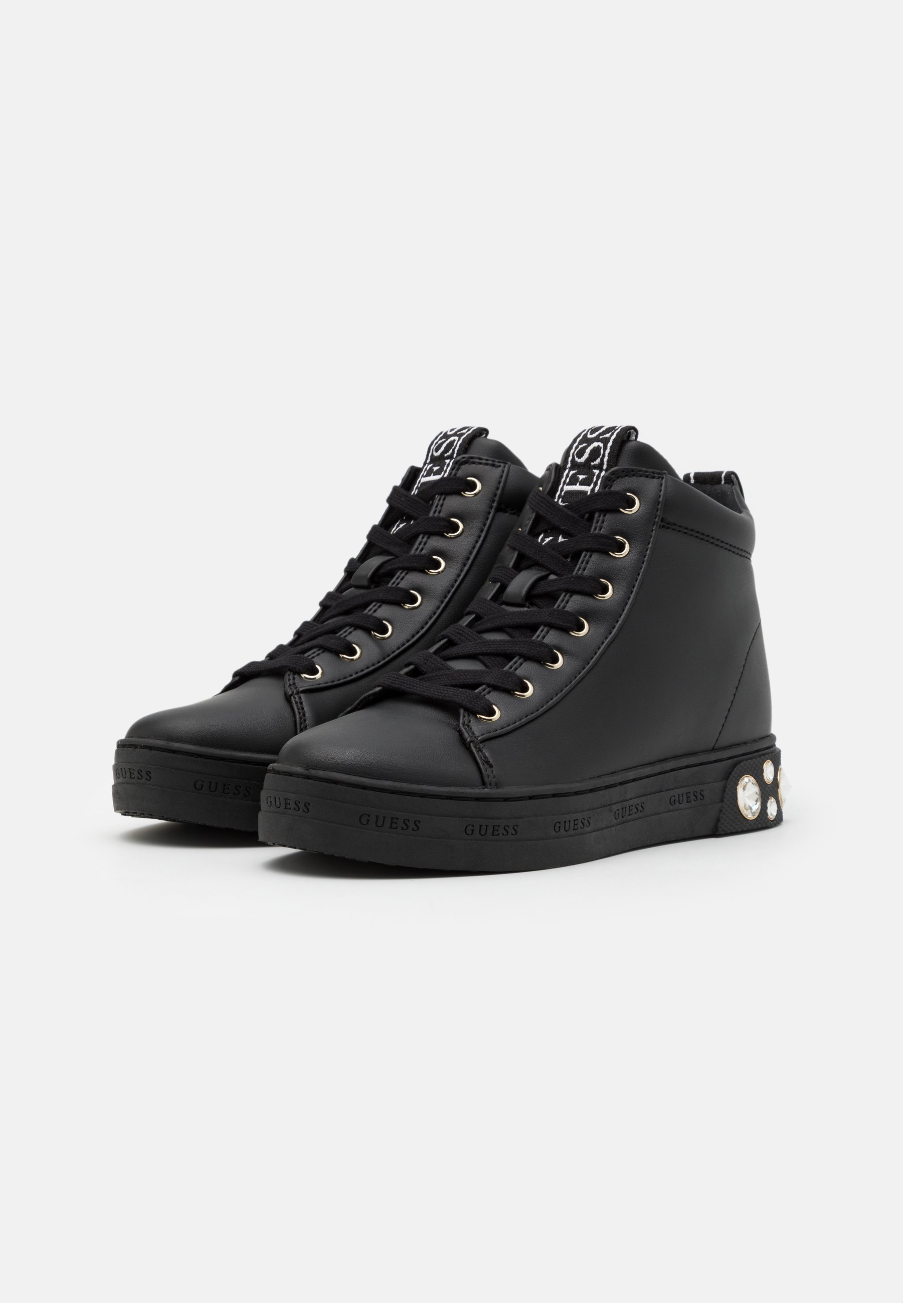 Guess REMMY - Sneakers hoog - black/Zwart - Zalando.nl