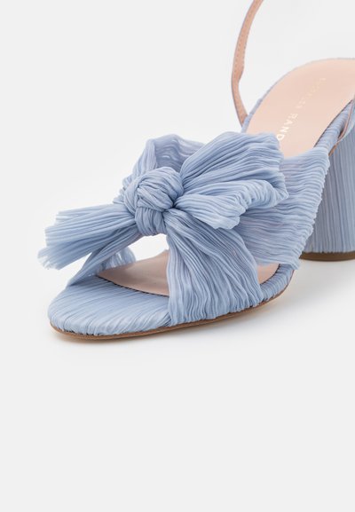 Loeffler Randall CAMELLIA KNOT MULE WITH ANKLE STRAP - Ψηλοτάκουνα πέδιλα - blue