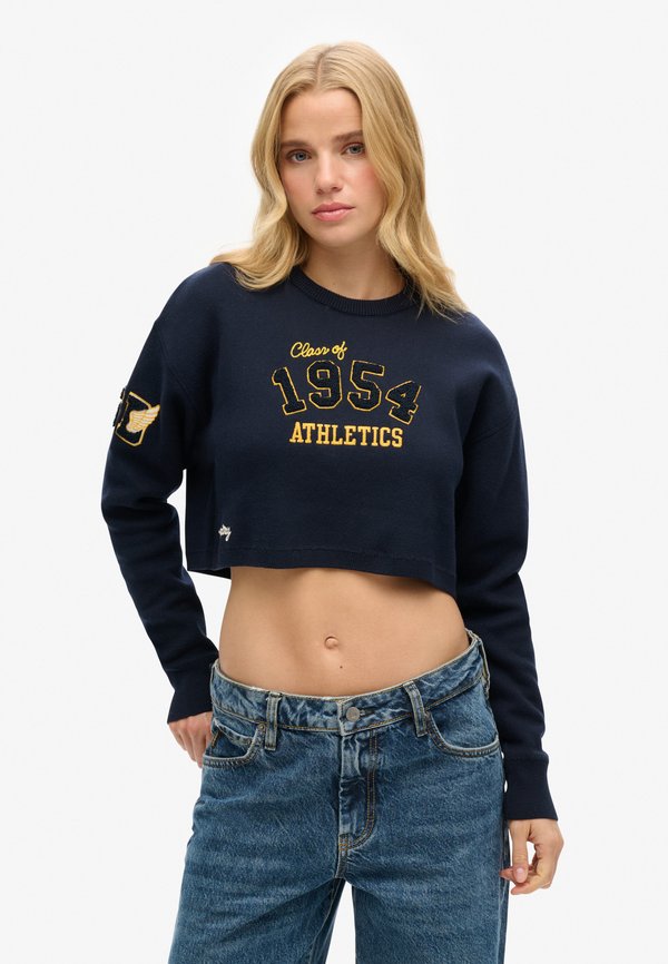 VARSITY CROPPED CREW - Strickpullover