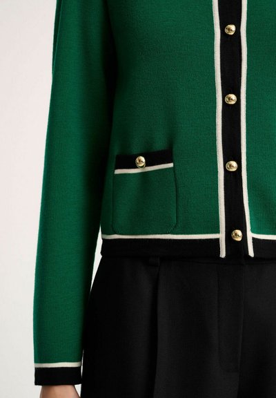 Luisa Spagnoli MATERIALE - Kardigán - verde nero panna
