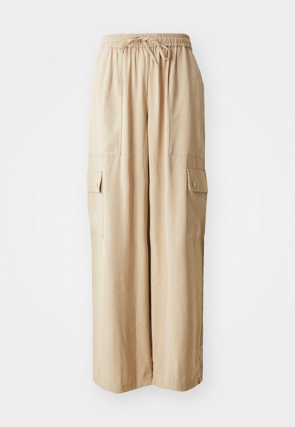 ELASTIC HEM  - Cargo trousers - dusty khaki