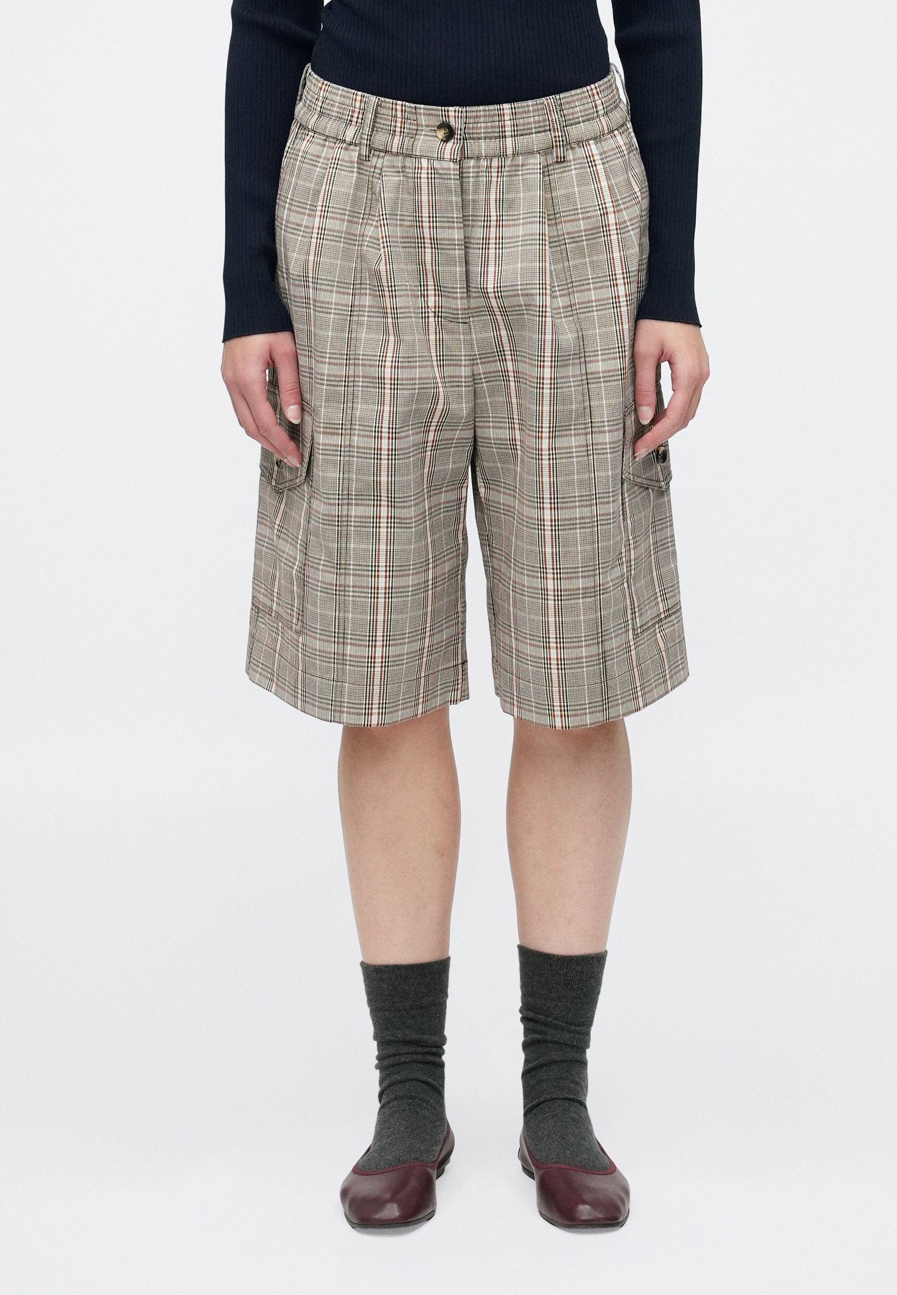Jaded London BROOKLYN JUMBO JORTS UNISEX - Shorts - green check