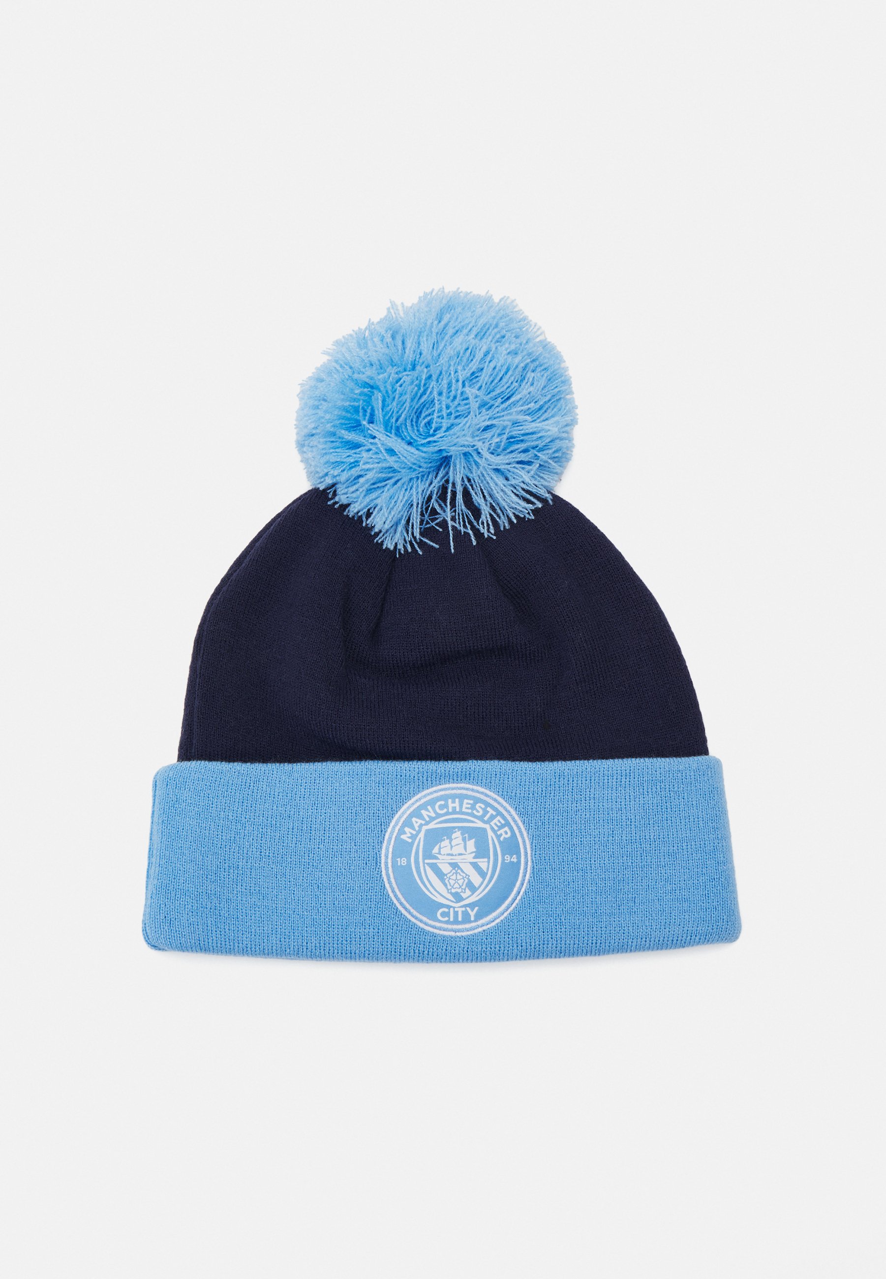 Puma MANCHESTER CITY POM POM BEANIE UNISEX - Club wear - navy/team light  blue/dark blue - Zalando.co.uk