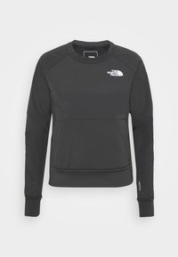 Zwarte longsleeve crewneck sweatshirt met het The North Face-logo op de borst en Ventrix-branding op de linkermouwmanchet.