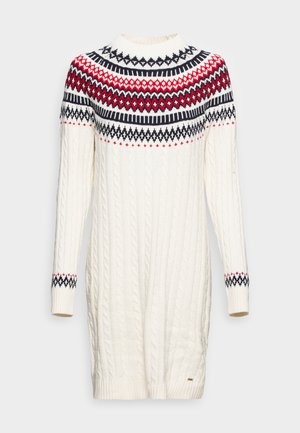 DRESS ODA FAIRISLE - Strikket kjole - light dusty white