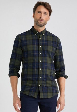 Hemd - blauw donkerblauw groen, donkergroen